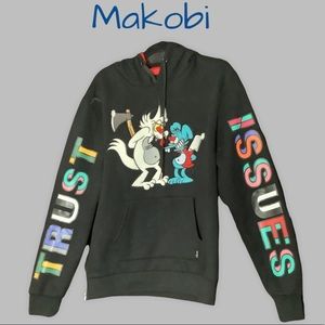 MAKOBI M5272 TRUST ISSUES HOODIE - BLACK